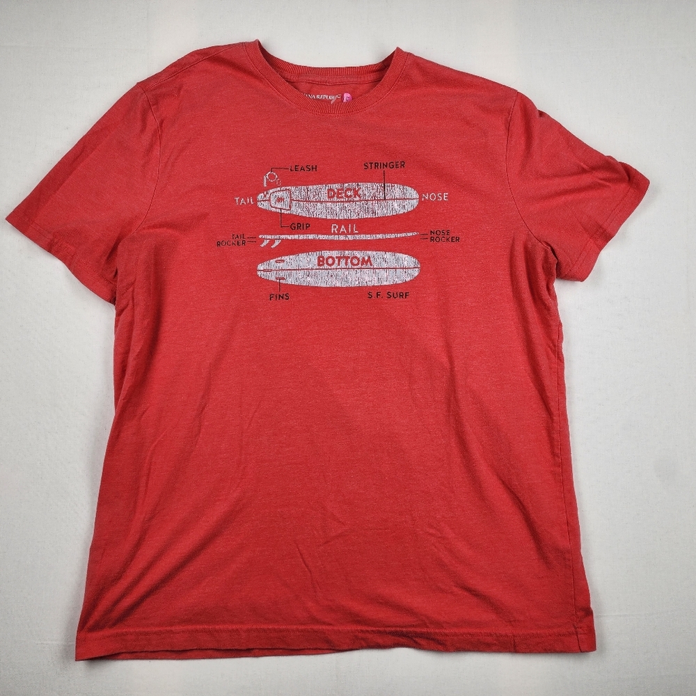 Banana Republic Surf Board Red XL Shirt